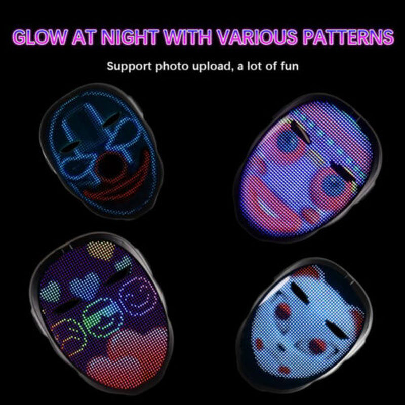 Face Transforming LED Mask with App Controlled - Programmable LED Halloween Mask