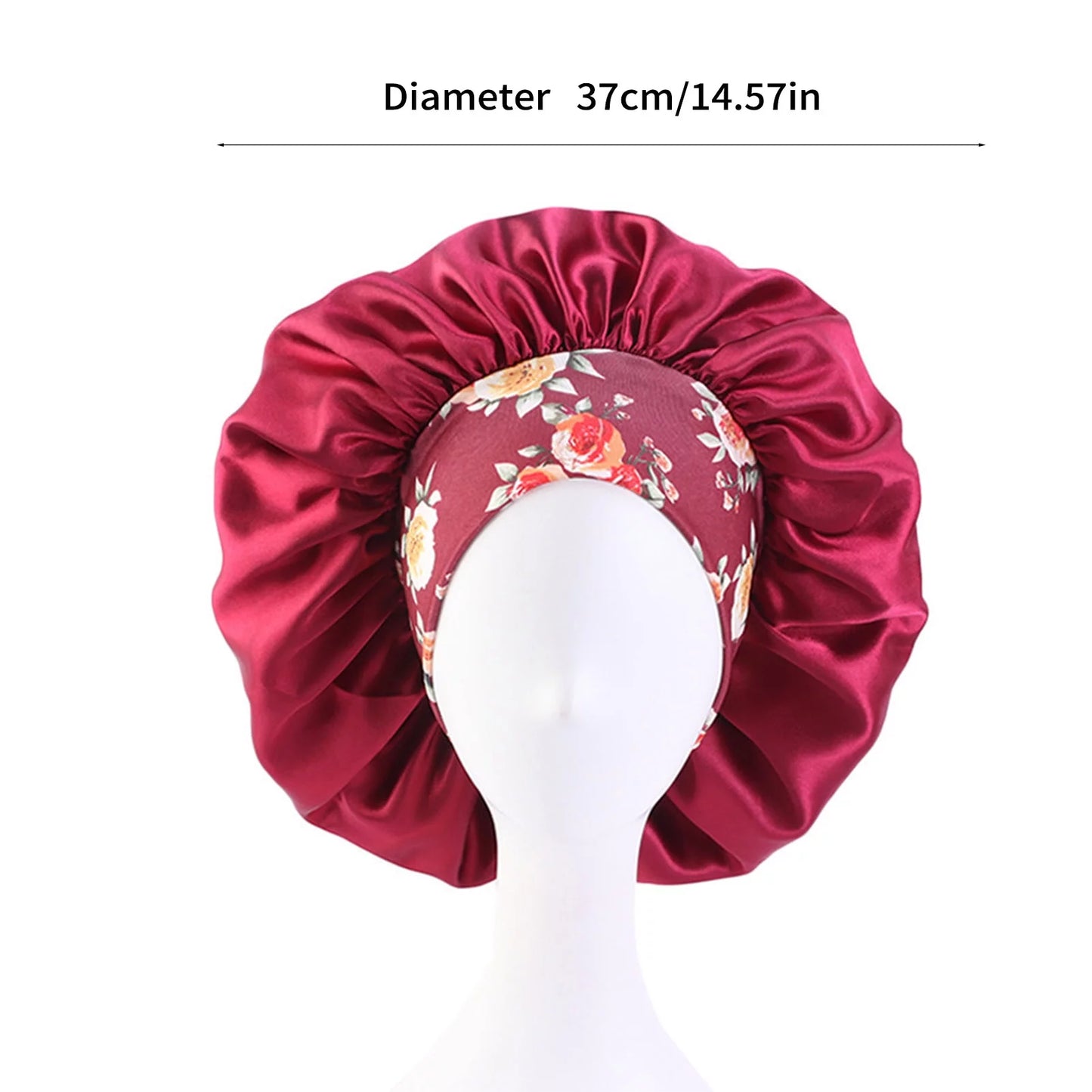 3 Pcs Hair Bonnets for Women, Soft Satin Hair Bonnet for Sleeping, Elastic Wide Band Silk Sleep Bonnet for Black Women, for Long Curly Hair Big Capacity