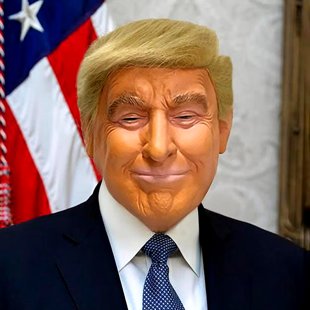 Trump Latex Full Head Face American Former President Mask Halloween Cosplay Head Cover Donald Trump Presidential Cosplay