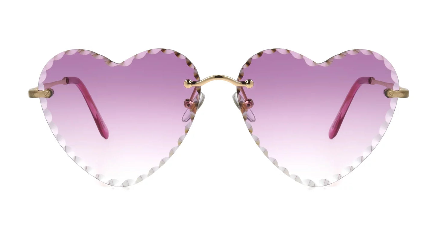 Women'S Heart-Shaped Fashion Sunglasses Rose Gold